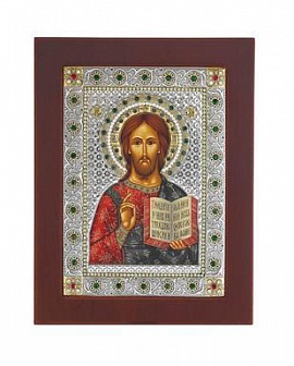 Икона греческая Спаситель (СЕРЕБРО) 150x195