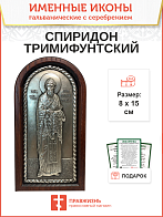 Икона именная Спиридон Тримифунтский гальваника 135