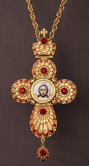 Наперсный крест золотой с эмалированием