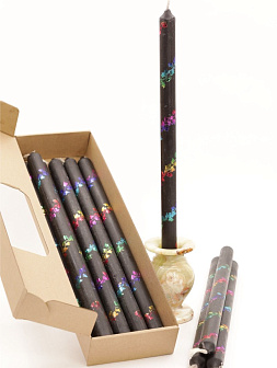 Свечи праздничные №4 (уп 10шт), ЧЕРНЫЕ (Радужная лоза)