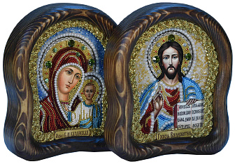 Православная икона из бисера ''Венчальная пара''