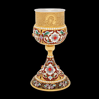 Потир 0.135л филигрань, эмаль / золочение / мельхиоровый стакан