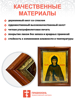 Икона Аполлинария Преподобная на холсте в киоте 031