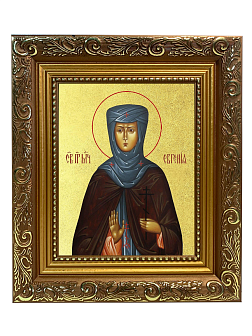 Икона "Евгения Римская", св. прмц., дева, с золочением поталью, 10Е3-УЛ