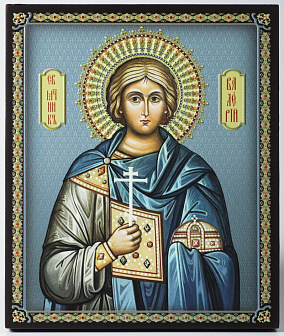 Икона на доске 22х26 объёмная печать, лак Валерий