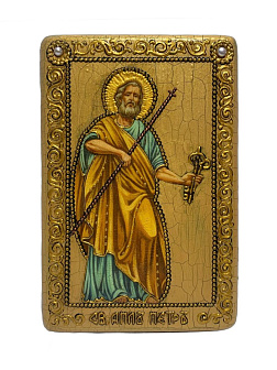 Икона ''Апостол Петр'' ручной работы из дуба