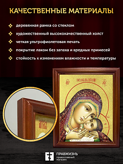Икона Божией Матери Корсунская с золочением, деревянная рамка со стеклом 15х18х2 см 1119 Икона Божией Матери Корсунская с золочением, деревянная рамка со стеклом 15х18х2 см 1119