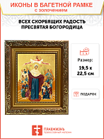 Икона Божией Матери "Всех Скорбящих Радость" с золочением поталью, 03010-УЛ