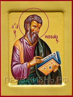 Икона ''Матфей апостол евангелист'' из дерева с золочением