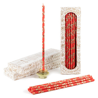 Свечи праздничные №20/40 (уп 25шт), КРАСНЫЕ (Золотая лоза)