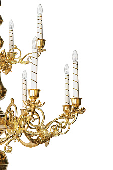 Паникадило 2 яруса 12 свечей большое золочение Паникадило 2 яруса 12 свечей большое золочение