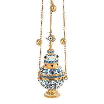 Кадило круглое №3 филигрань, эмаль / золочение