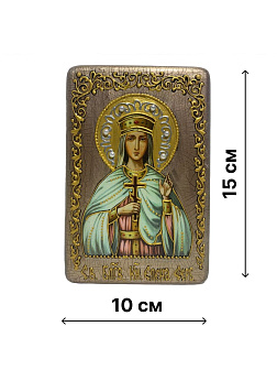 Настольная икона ''Святая благоверная княгиня Елена Сербская'' на мореном дубе