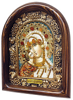 Икона ''Пресвятая Богородица Владимирская'' с натуральными камнями