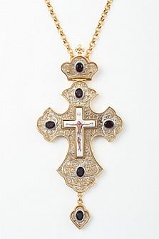 Крест наперсный филигрань №0016 финифть /золочение,серебрение/