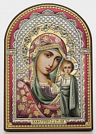 Серебряная икона "Казанская Богородица"