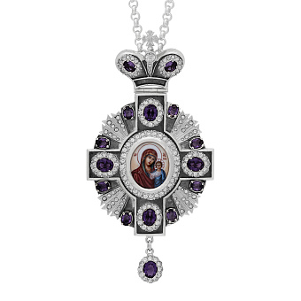 Панагия №67 / серебрение / Казанская БМ