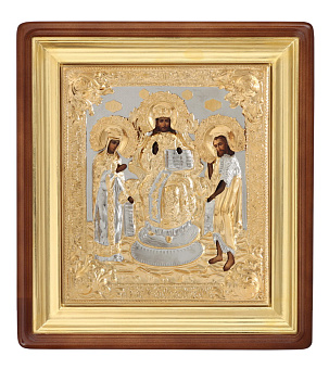 Икона живописная в киоте 24х30 масло, риза №258, киот №1 Спас на троне