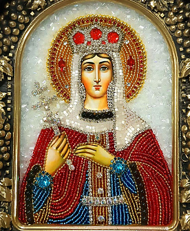 Икона Святая Великомученица Ирина, бисер