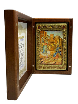 Настольная икона ''Благовещение Пресвятой Богородицы'' на мореном дубе