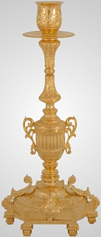 Подсвечник с литым основанием №3 золочение Подсвечник с литым основанием №3 золочение