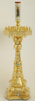 Подсвечник №36 на 59 свечей золочение, эмаль с фарфоровой трубой