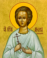 Именная икона Артемий Веркольский Праведный на холсте в киоте 034 09А9_KRA