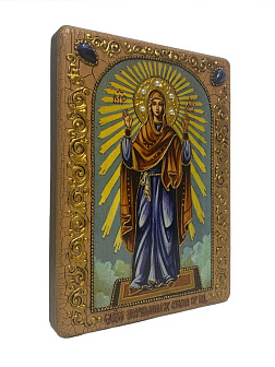 Настольная икона Божией Матери «Нерушимая Стена» на мореном дубе