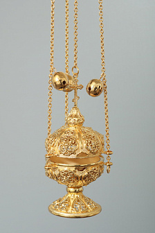 Кадило круглое №10 литьевое / золочение