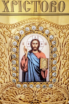 Потир 3.0л 4-деколи, филигрань / золочение / мельхиоровый вкладыш