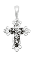 Православный нательный крест серебряный с чернением