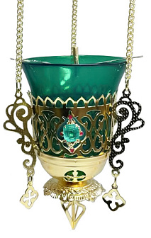 Лампада подвесная с украшением эмаль