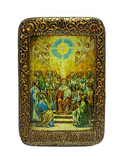 Настольная икона ''Сошествие Святого Духа'' на мореном дубе