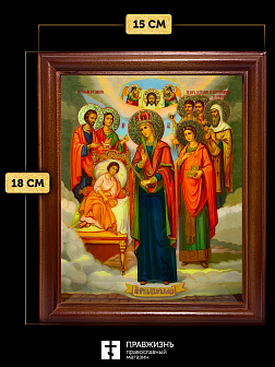 Икона Целительница Божия Матерь с золочением, деревянная рамка со стеклом 15х18х2 см 147 Икона Целительница Божия Матерь с золочением, деревянная рамка со стеклом 15х18х2 см 147