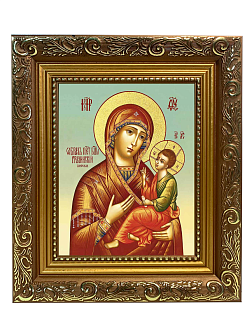 Икона Божией Матери "Грузинская" (Раифская) с золочением поталью, 03Г2-УЛ Икона Божией Матери "Грузинская" (Раифская) с золочением поталью, 03Г2-УЛ