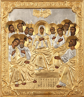 Икона живописная Сошествия Святаго Духа 30х40, масло, риза №226, золочение Икона живописная Сошествия Святаго Духа 30х40, масло, риза №226, золочение