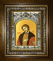 Икона Александр Невский, в деревяном киоте