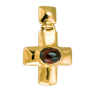 Крест “Корсунский”, серебро 925° с позолотой, гранат или аметист серебро 925 пробы, позолота 999 пробы, аметист или гранат (кабошон)