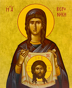 Икона Вероника Кровоточивая Праведная на холсте в киоте 045А 10В3_KRA Икона Вероника Кровоточивая Праведная на холсте в киоте 045А 10В3_KRA