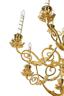 Паникадило 2 яруса 12 свечей большое золочение Паникадило 2 яруса 12 свечей большое золочение