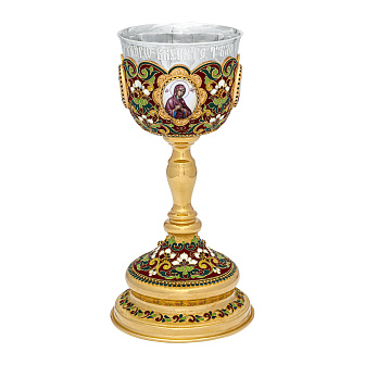 Потир 0.53л 4-финифти, филигрань, эмаль / золочение / серебряный стакан (УИН)