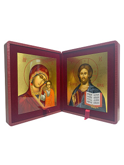 Каталог товаров pravzhizn Венчальные иконы Спаситель и Казанская с золочением УЛ 9х10,5 в складне "тростник" Венчальные иконы Спаситель и Казанская с золочением УЛ 9х10,5 в складне "тростник"