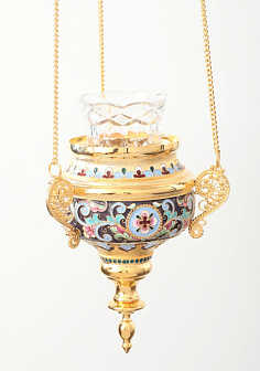 Лампада филигранная №3 роспись / золочение