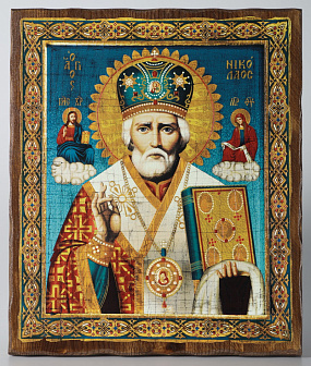 Икона на дереве 24х30 печать на плоттере Николай Чудотворец