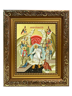 Икона "Воскресения Христова" с золочением поталью, 05004-УЛ