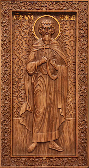Икона резная Леонид