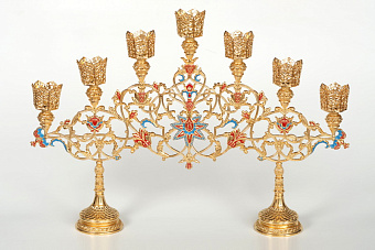 Семисвечник напрестольный №1 золочение Семисвечник напрестольный №1 золочение