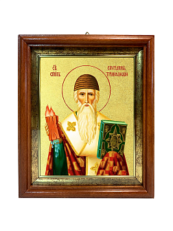 Икона "Спиридон Тримифунтский", свт., чудотв., с золочением поталью, 09101-УЛ