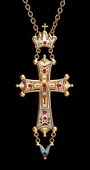 Крест наперсный юбилейный,живопись /золочение/