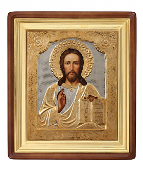 Икона живописная в киоте 22х26 масло, риза №212, киот №1 Спаситель